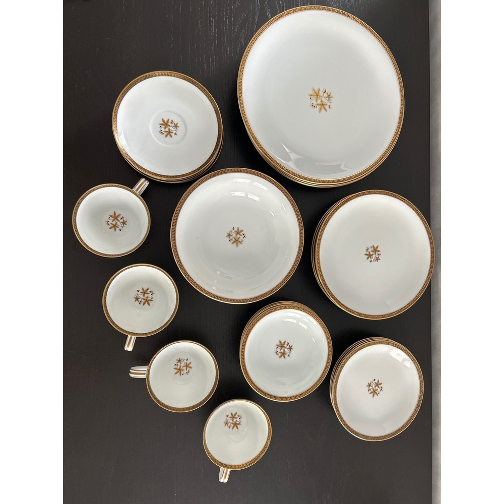 Noritake Goldston China 5595 28 Piece Service for 4: Dinnerware Plates Bowls Tea